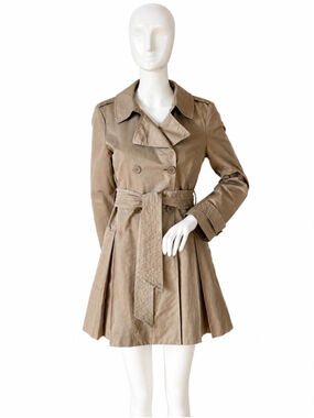 MAX&Co. Beige Trench Coat Women’s US 4 Belted Cotton Designer Coat